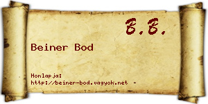 Beiner Bod névjegykártya